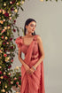 Dusty Coral Drape Saree